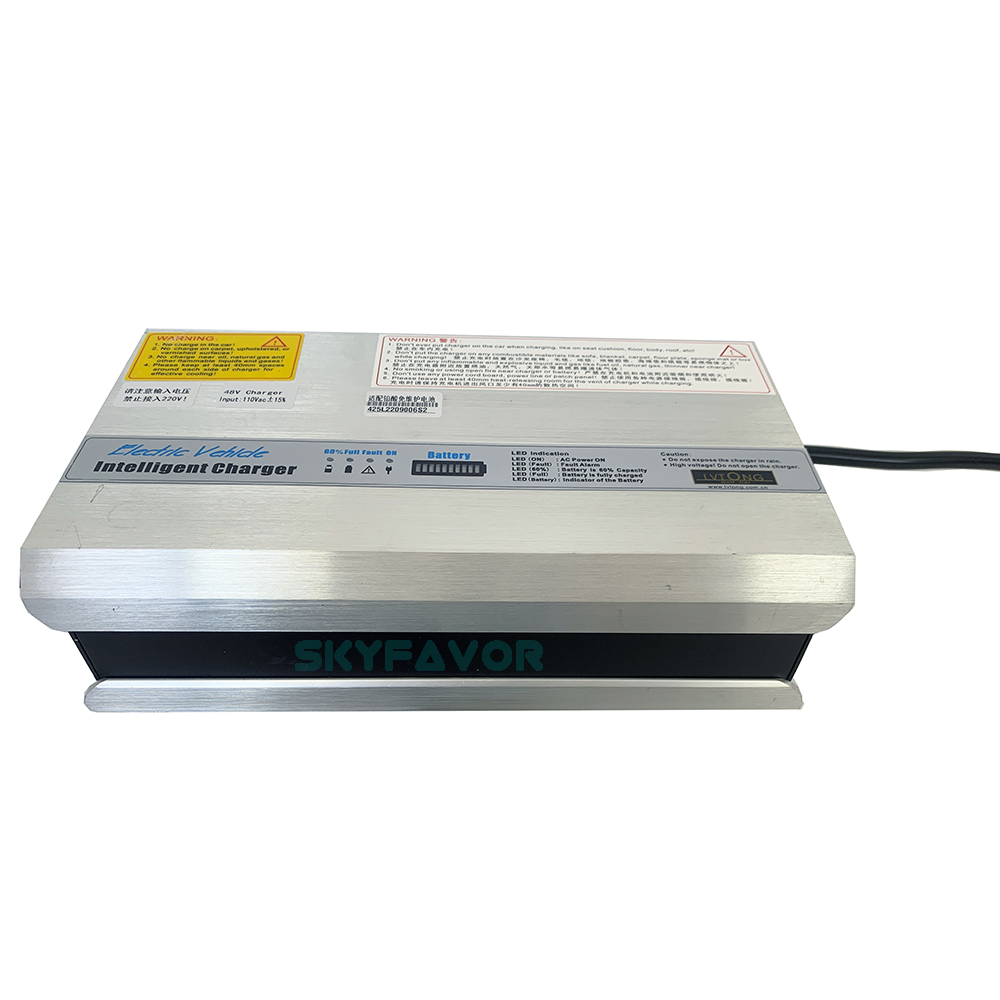 Maintenance Free Lead Acid Battery Charger 48V 25A Golf Cart Charger Y60 Connector for 48 Volt Tour Bus Car Electric Vehicle