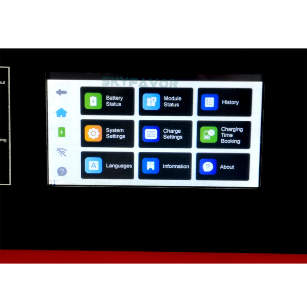 Newest Adjustable Smart 36V Battery Charger 36V 60A Customized Touch Screen Can Bus Control Automatic Batteries Charger & PFC