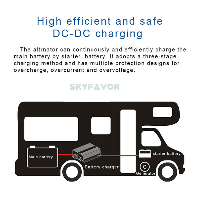 Smart 24V DC to DC Charger Booster 24V 50A Fast Universal Lifepo4 Lead Acid Lithium 24 Volt 4WD Camper Yacht RV Battery Charger