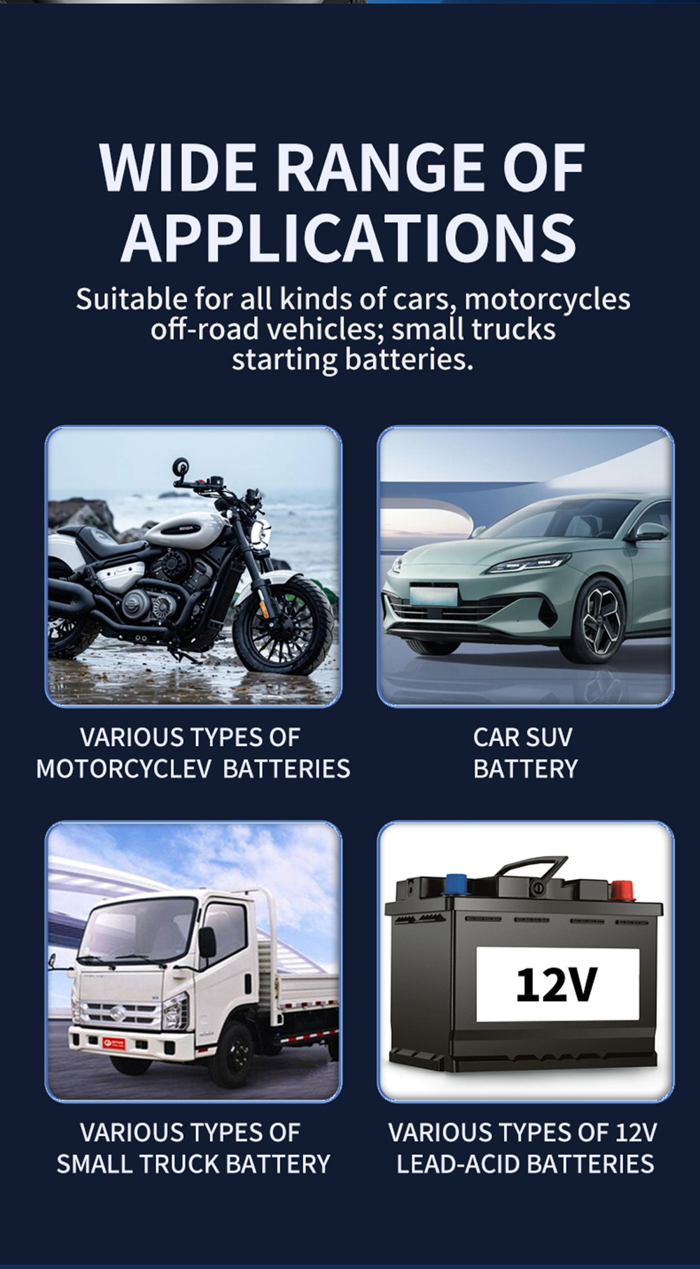 Latest Automatic12V Car Battery Charger 12V 6A Voltage Current Dual Display Universal Lifepo4 Gel AGM Lead Acid Battery Charger