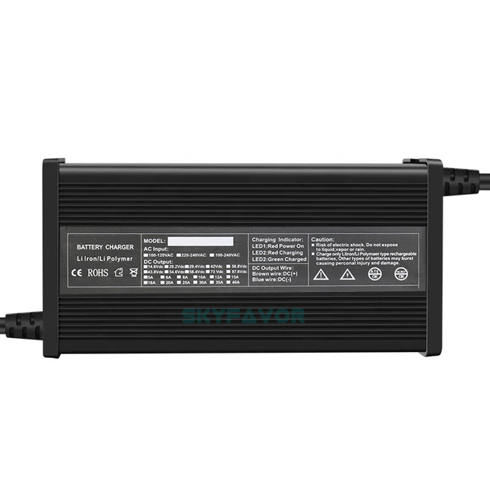 Custom Professional 20A 24V Lifepo4 Battery Charger Fast 29.2V 20A 8S Lifepo4 Battery Pack Charger for 24V Lifepo4 Battery Pack