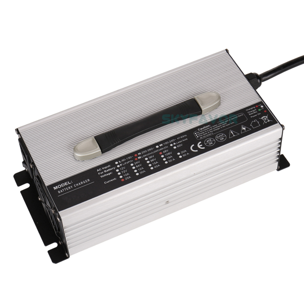 Customized 24V 45A Battery Pack Charger Aluminum case 24v Battery Charger for Lipo/LiMnO4 Lithium 8S Lifepo4 Lead Acid Battery