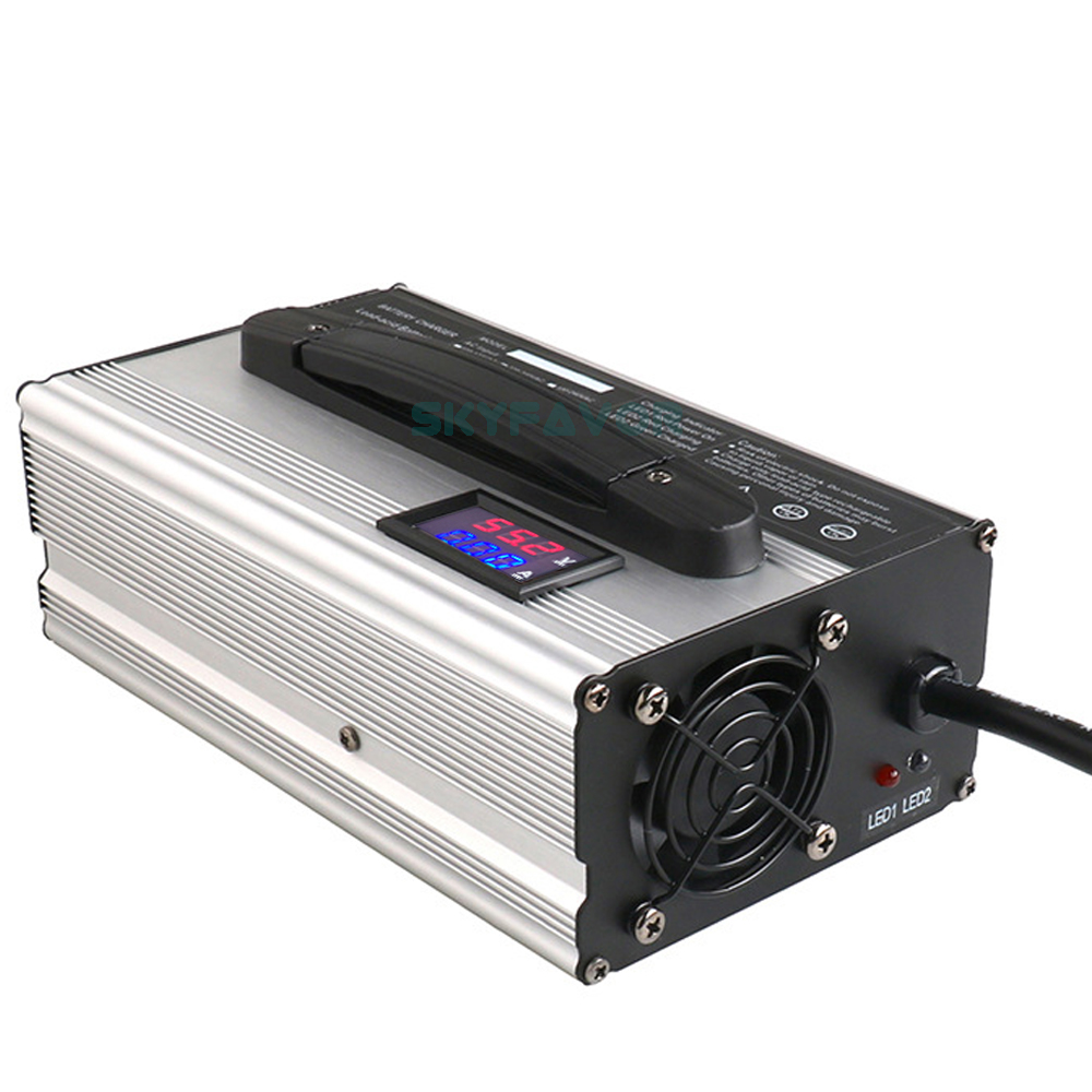 Custom 48V Lithium Battery Charger 48V 15A Led Display Smart Automatic 12S 50.4V or 13S 54.6V Lithium Li Ion Battery Chargers