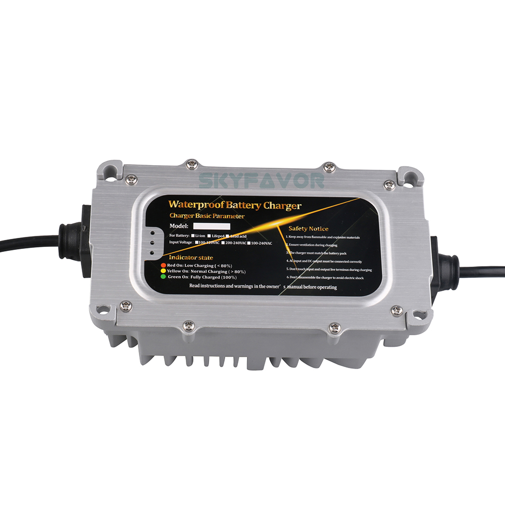 Customized IP67 Waterproof Battery Charger 12V 15A Automatic Lead Acid Lifepo4 Lithium Ion Lipo Battery Charger for 12V Battery