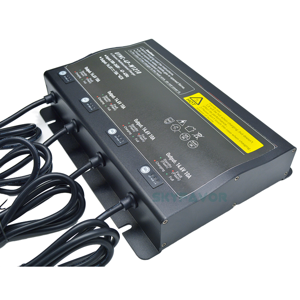 12V 10A Waterproof Automatic Lithium Ion Battery Charger 4 Bank 4 Channel 600W Output Universal Board for Lead Acid Lifepo4