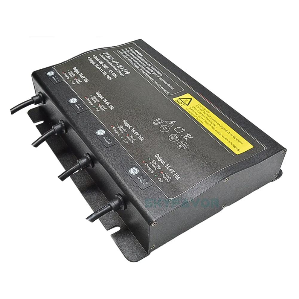 12V 10A Waterproof Automatic Lithium Ion Battery Charger 4 Bank 4 Channel 600W Output Universal Board for Lead Acid Lifepo4