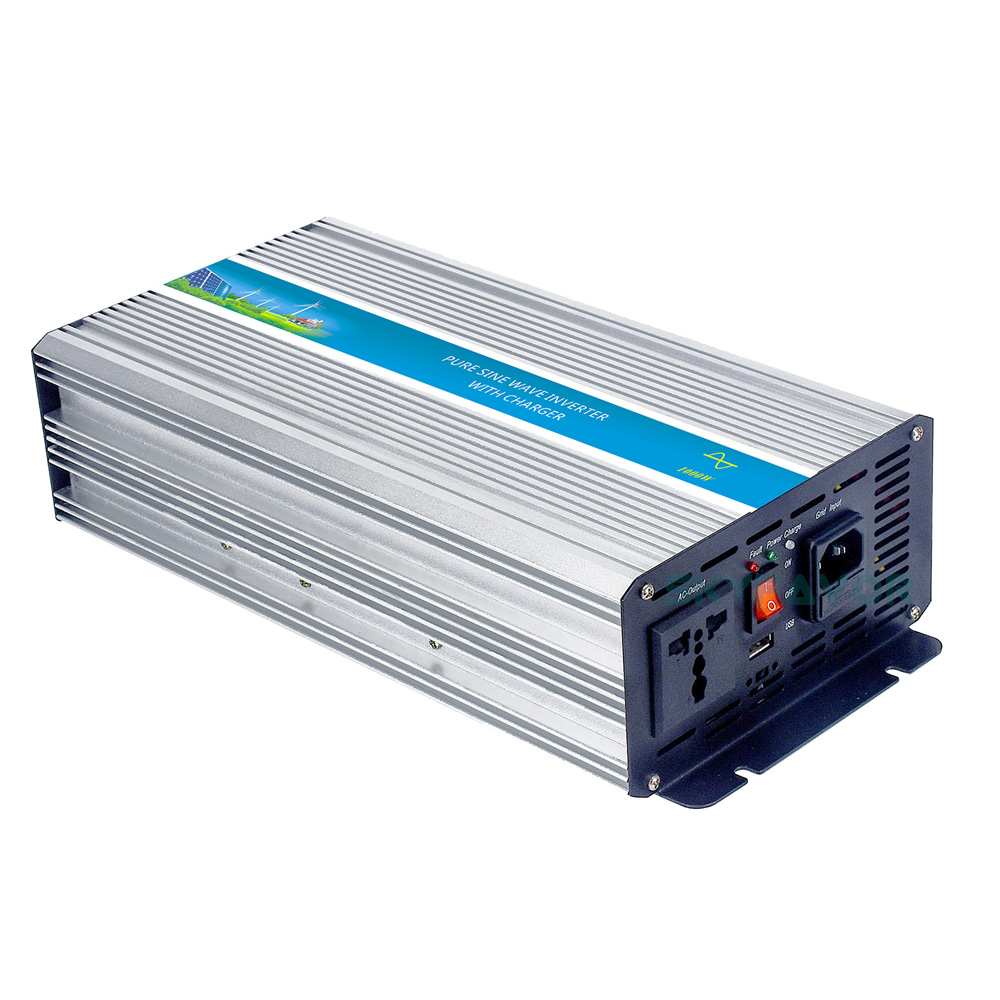High Quality Pure Sine Wave Inverter 1000W 12V 24V DC to AC 110V 230V Power Inverter Multifunctional 12V 24V 10A Battery Charger