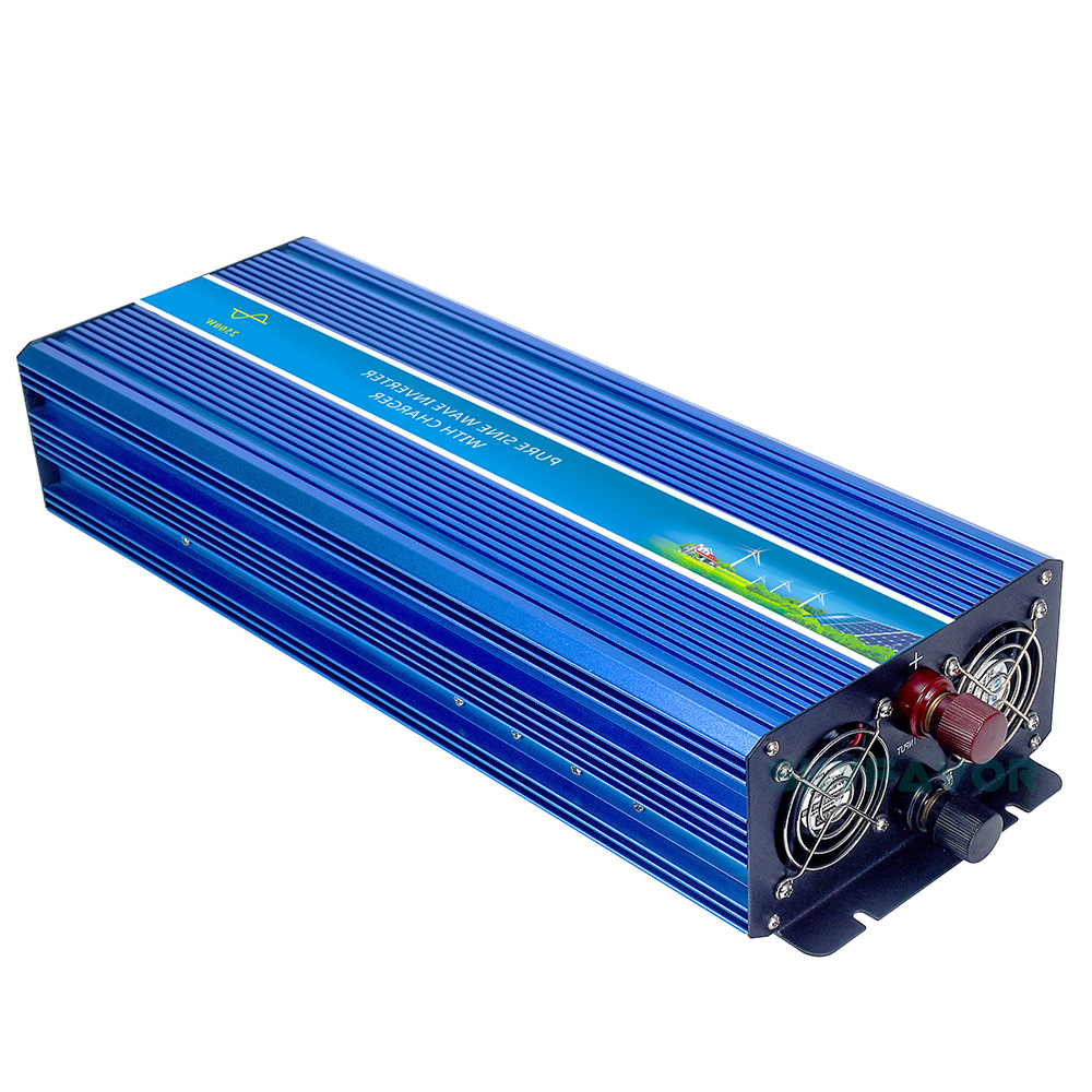 Professional 2000W off Grid Power Inverter 12V 24V DC to AC 110V 230V Pure Sine Wave Inverter with 12V 24V 10A Battery Charger