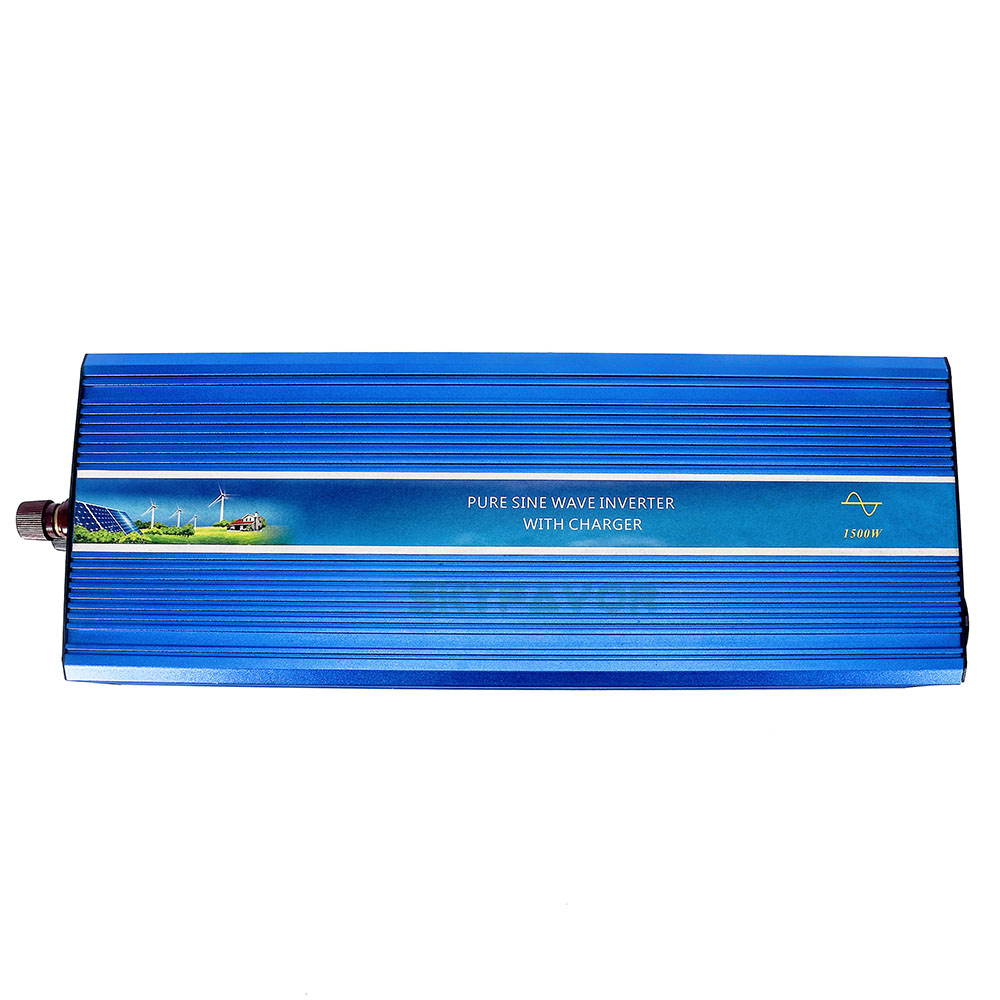 1500W 12V 24V Power Inverter DC to AC 110V 230V Multifunctional Pure Sine Wave Inverter with 12V 24V 10A Fast Battery Charger