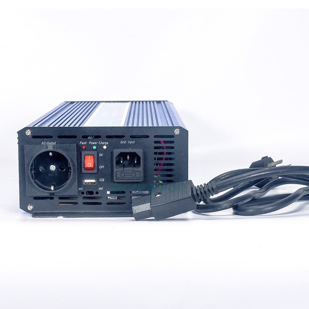 1500W 12V 24V Power Inverter DC to AC 110V 230V Multifunctional Pure Sine Wave Inverter with 12V 24V 10A Fast Battery Charger