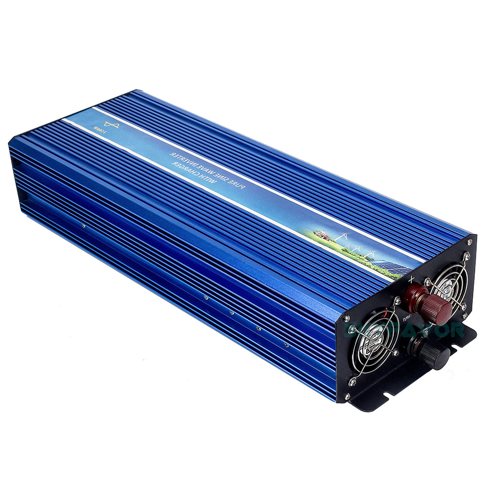 1500W 12V 24V Power Inverter DC to AC 110V 230V Multifunctional Pure Sine Wave Inverter with 12V 24V 10A Fast Battery Charger