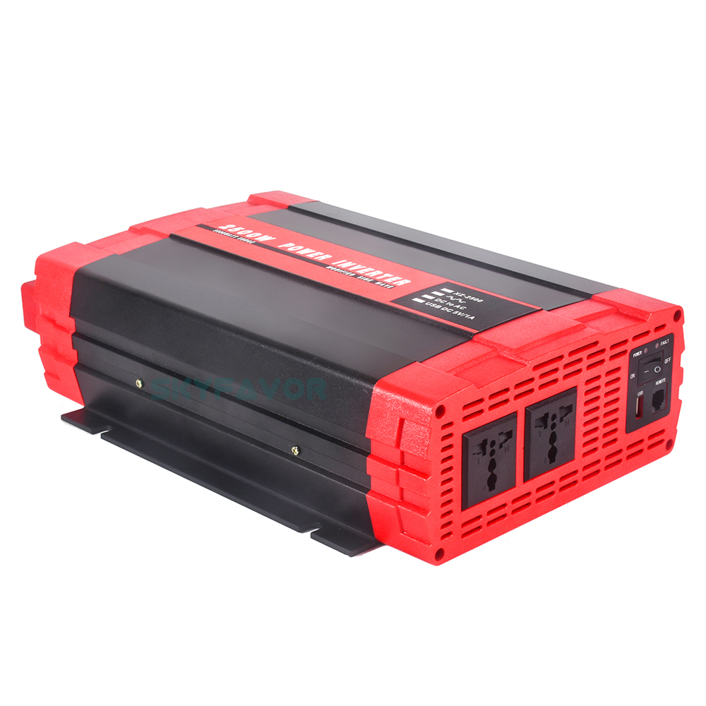 High Frequency 2000W Power Inverter 12V 24V DC to AC 110V 230V Modified Pure Sine Wave Inverter for Solar UPS RV Home Appliance