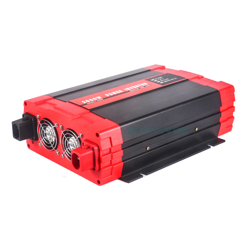 High Frequency 2000W Power Inverter 12V 24V DC to AC 110V 230V Modified Pure Sine Wave Inverter for Solar UPS RV Home Appliance