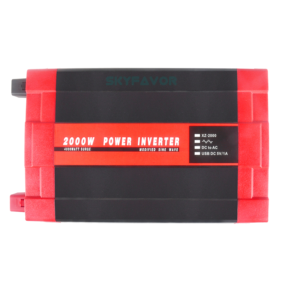 High Frequency 2000W Power Inverter 12V 24V DC to AC 110V 230V Modified Pure Sine Wave Inverter for Solar UPS RV Home Appliance