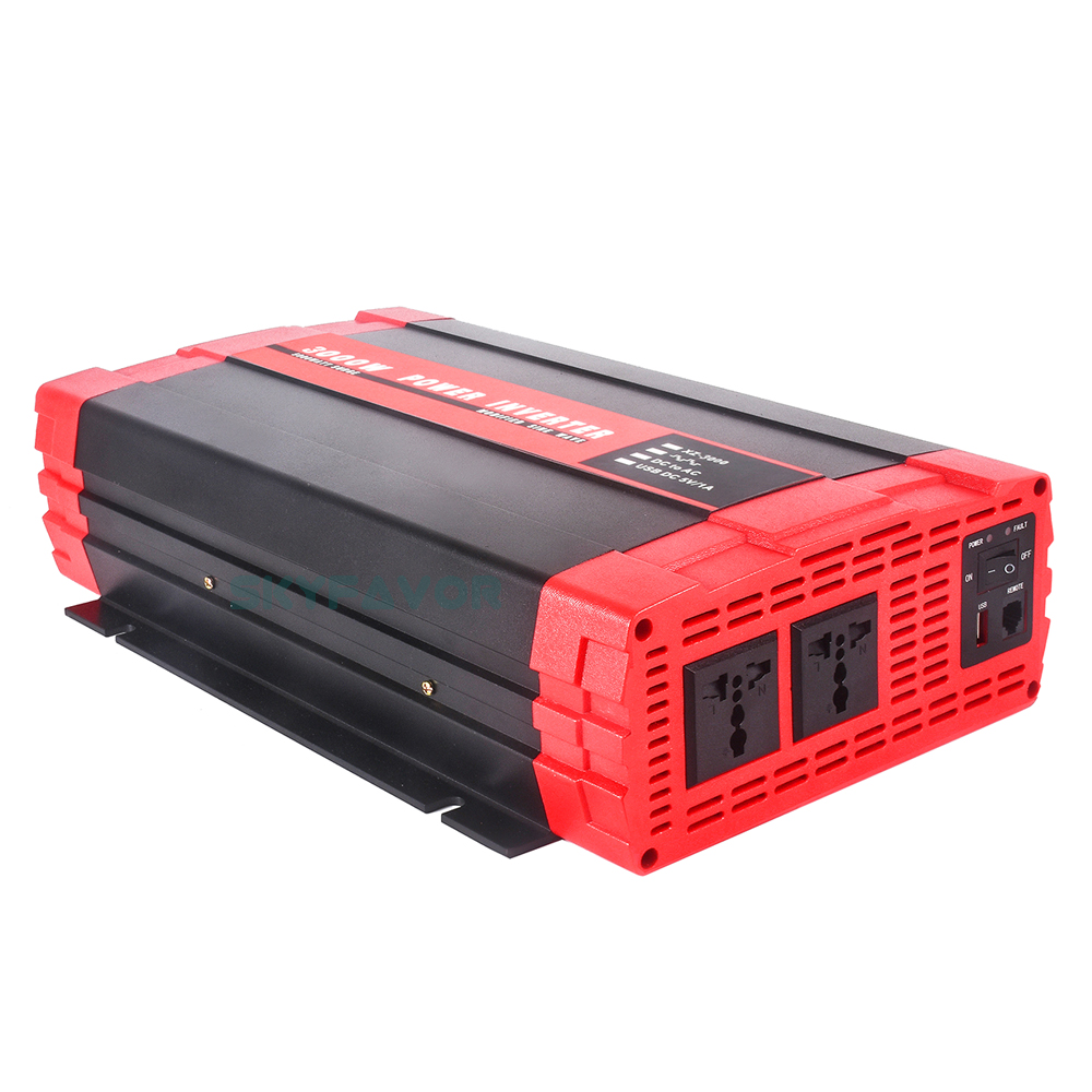 Off Grid 3000W Modified Pure Sine Wave Inverter 12V 24V DC to AC 110V 230V Hight Efficiency Solar UPS Home Power Inverter