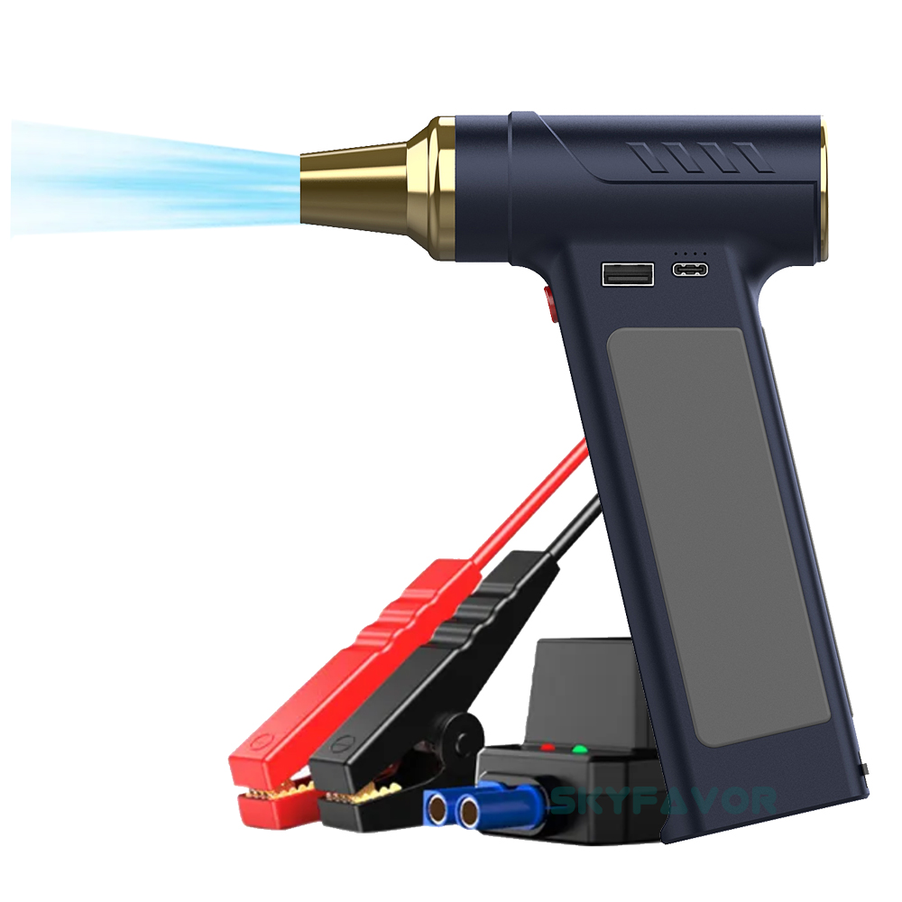 NEW Compressed Air Duster Jump Starter Emergency Power Bank Supply Adjustable Mini Turbo Violent Fan Handheld Turbo Jet Fan