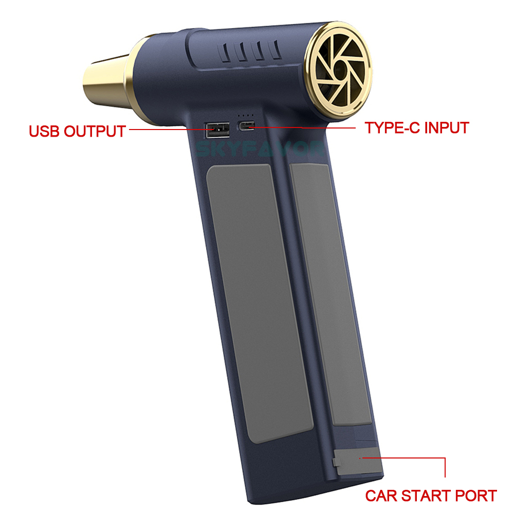 NEW Compressed Air Duster Jump Starter Emergency Power Bank Supply Adjustable Mini Turbo Violent Fan Handheld Turbo Jet Fan