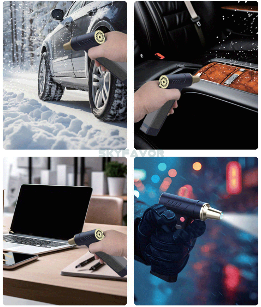 NEW Compressed Air Duster Jump Starter Emergency Power Bank Supply Adjustable Mini Turbo Violent Fan Handheld Turbo Jet Fan