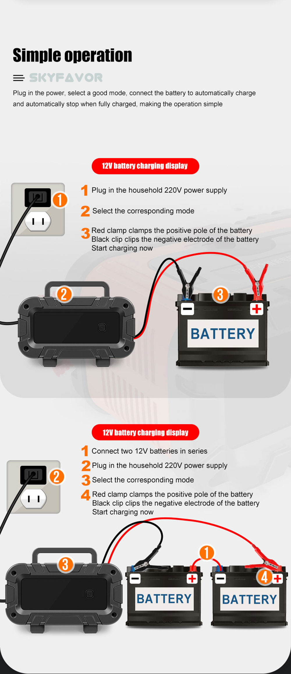Best Selling 12V 24V Car Battery Charger 12V 24V 20A Fast Universal Lifepo4 Lead Acid Trickle Charger for Car Motorcycle Truck