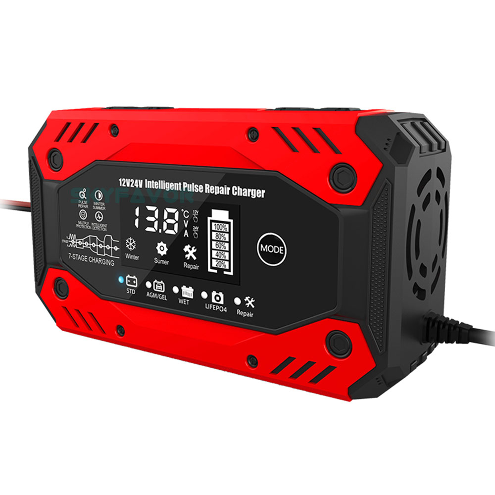 Universal 12V 24V Car Battery Charger 12V 24V 10A Smart Automatic Lead Acid Gel Agm Pulse Repair Battery Charger for Car Truck