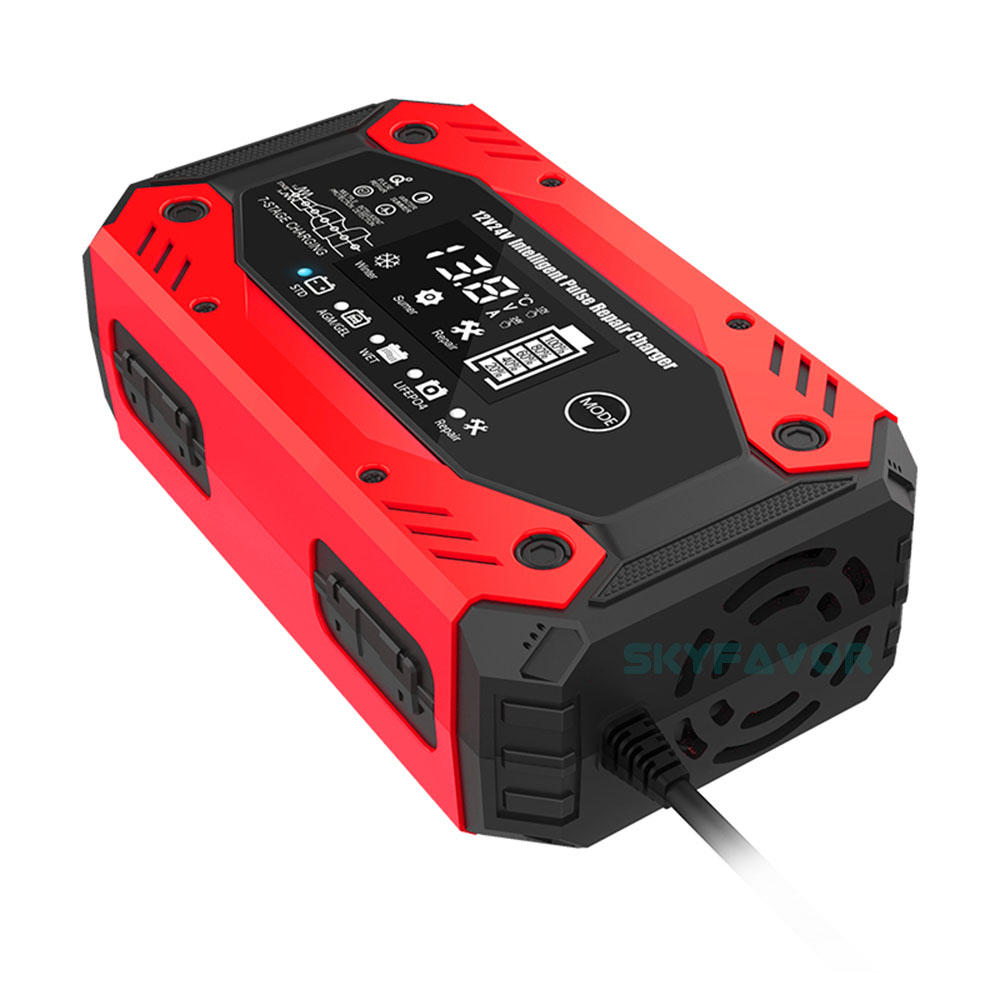 Universal 12V 24V Car Battery Charger 12V 24V 10A Smart Automatic Lead Acid Gel Agm Pulse Repair Battery Charger for Car Truck