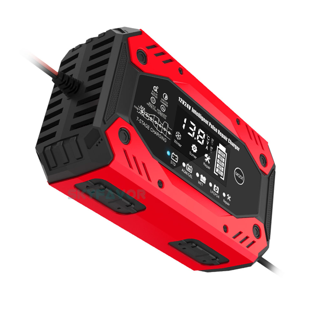Universal 12V 24V Car Battery Charger 12V 24V 10A Smart Automatic Lead Acid Gel Agm Pulse Repair Battery Charger for Car Truck