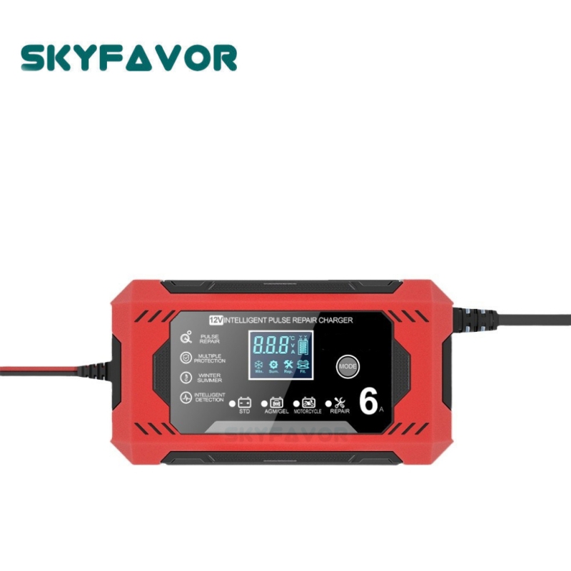 Trending Motorcycle Car Battery Charger 12V 6A Smart Automatic Maintenance-free Deep Cycle 12V 6 Amp Lead Acid Battery Charger