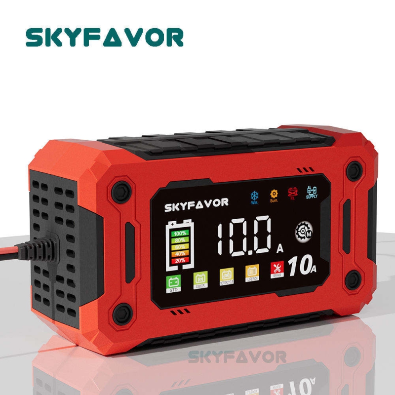 Hot Selling 12V 10A Multi-Functional Car Battery Charger Automatic Universal for Lead-Acid LiFePO4 Power Supply Battery Charger
