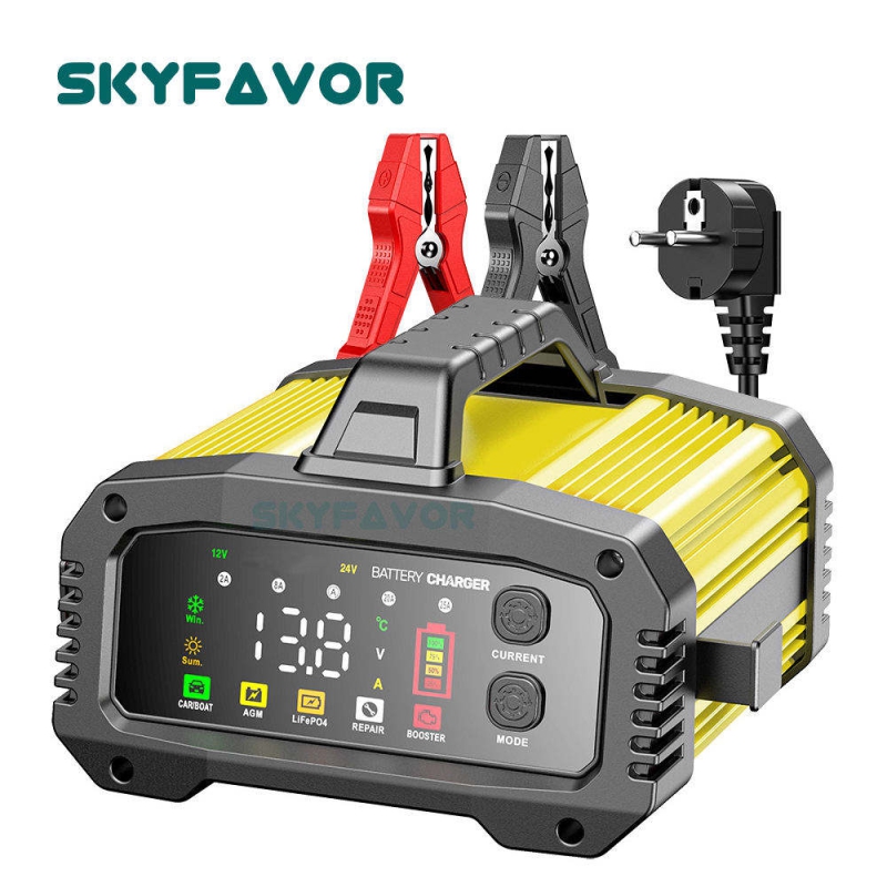 Universal 12V 24V Battery Charger 12V 24V 25A Car Booster Smart Automatic Fast Lifepo4 Lead Acid BOOSTER Car Battery Charger