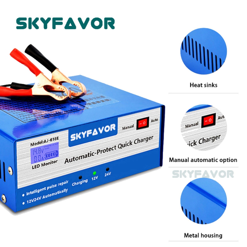 Automatic Universal 12V 24V Battery Charger Car Truck 12V 10A 24V 5A Full Self-stop Motorcycle Boat Marine Battery Charger