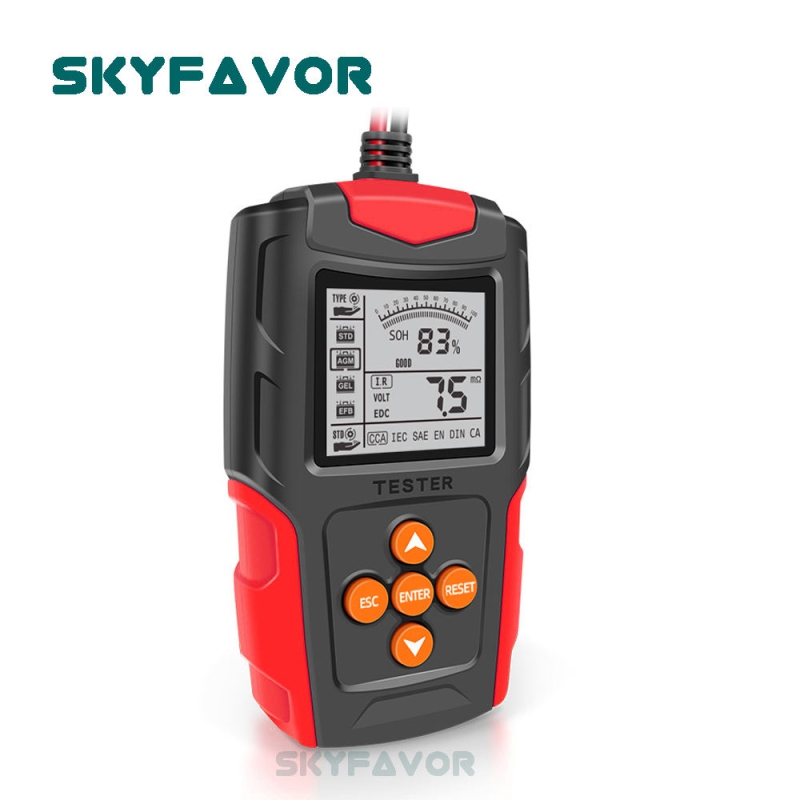 Universal 12V 24V Digital Automotive Battery Tester CCA Analyzer for Cars Trucks Motorcycles Battery with High-Capacity Testing