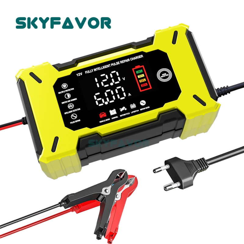 Auto Smart 12V Battery Charger 12V 6A Universal Lifepo4 Lead Acid Pulse Repair Battery Charger Motorcycle Car Battery Charger