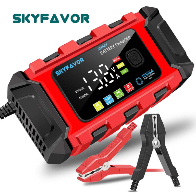 New Product12V 6A Automatic Car Battery Charger Automatic Maintenance Free Deep Cycle for Lead Acid 12V Motorcycle & Car Charger