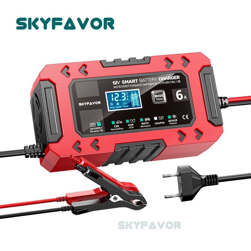 New Arrival 12V 6A Car Battery Charger 12V 6A Smart Multi-function Universal Power Supply and Lifpo4 Lead Acid Battery Charger