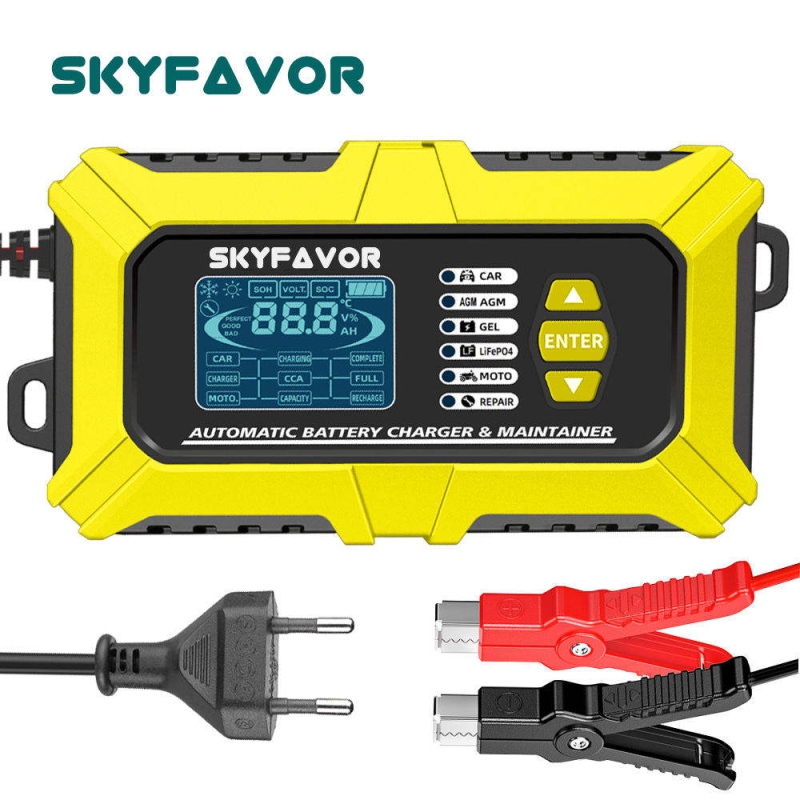 12V 6A Multi-Function Battery Charger & Analyzer CCA/Internal Resistance Tester Compatible with LiFePO4 Lead Acid Car Motorcycle