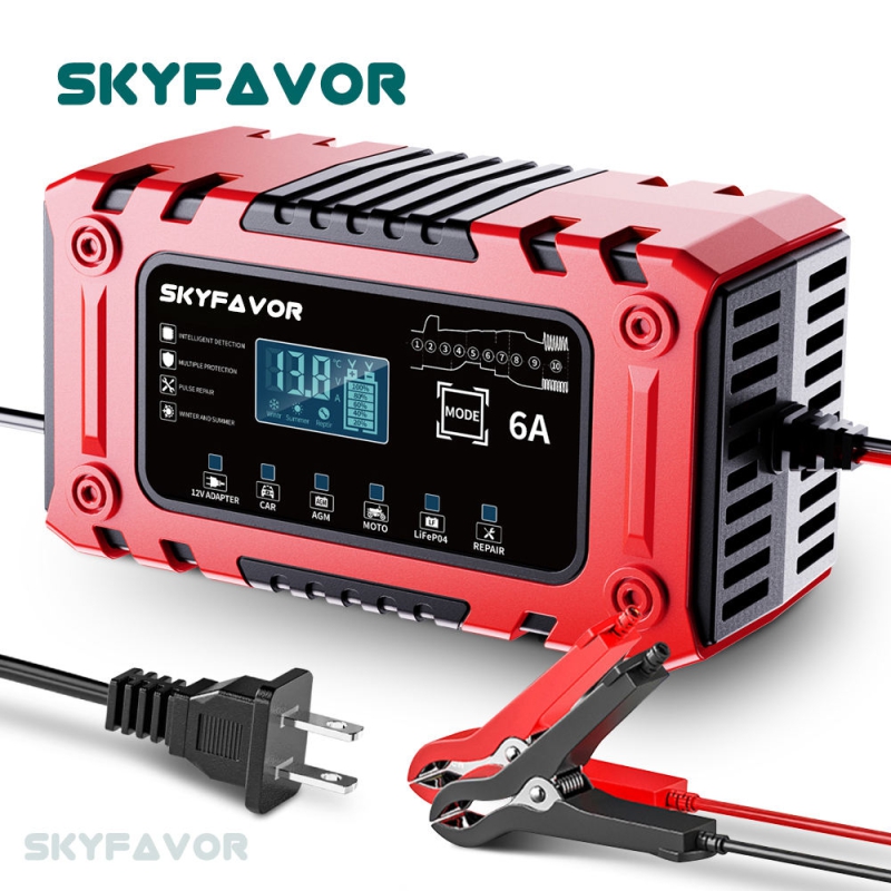 Trending Products 12V Battery Charger 12V 6A Power Automatic Supply Universal Lifepo4 Lead Acid Motorcycle Car Battery Charger