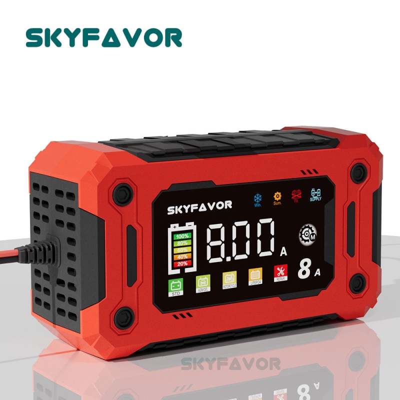 Trending Products 12V Lead-acid Battery Charger 12V 8A Automatic Smart 12 Volt Lifepo4 Lead Acid New Car Battery Charger