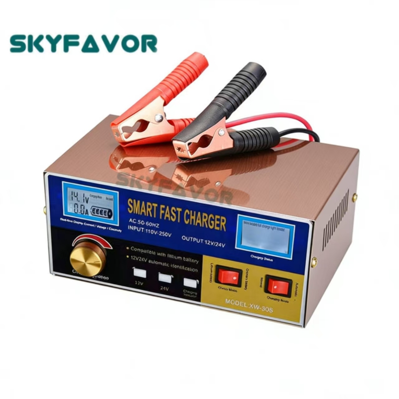 High Power Fast Truck Car Battery Charger 12V 18A 24V 15A Lead-Acid Maintenance-free Dry Water Gel Solar Li-ion Battery Charger