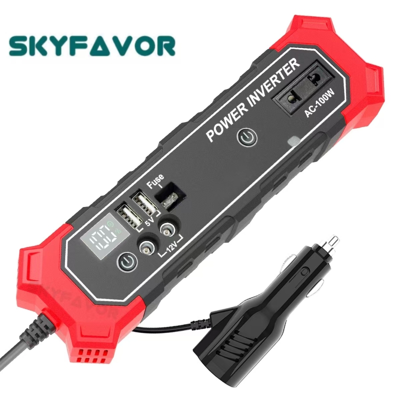 100W Car Power Inverter 12V DC to 230V AC Cigarette lighter or alligator clip input