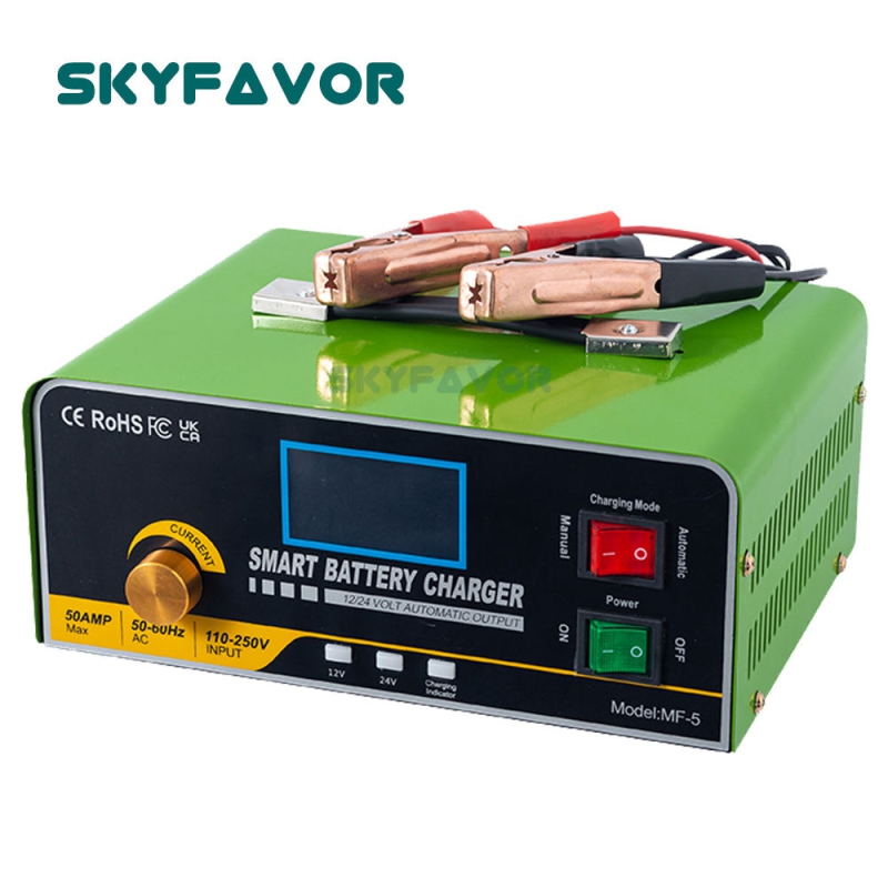 Newest Professional High Power Battery Charger 24V 30A 12V 50A Universal Automatic Lead Acid Rechargeable Pulse Battery Charger