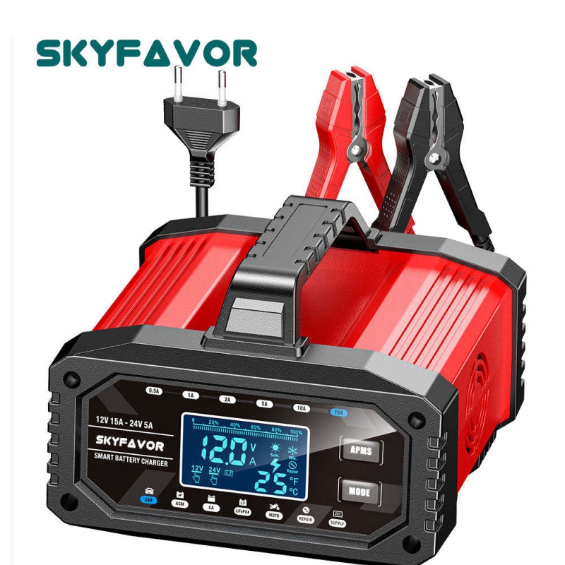 Best Selling Car Battery Charger 12V 24V 15A Auto Fast Adjustable Current Universal 12 Volt Lead Acid Lifepo4 Battery Charger