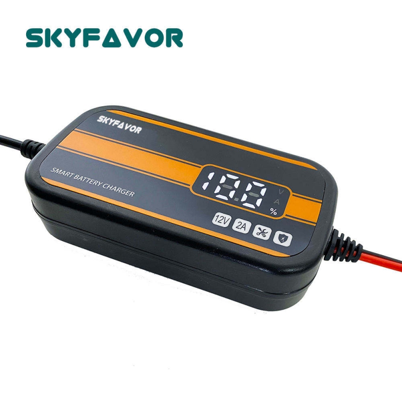 Hot Selling Smart Car Battery Charger 12V 2A Digital Display Automatic Battery Charger for Lead Acid Car and Motorcycle Toys