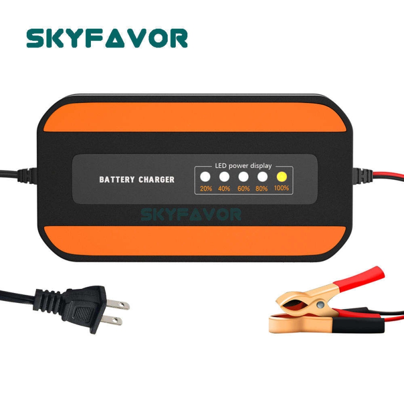 Fast Intelligent Car Battery Charger 12V 2A - Automatic Pulse Repair with LED Display for Lead Acid (Motorcycle) Battery Charger