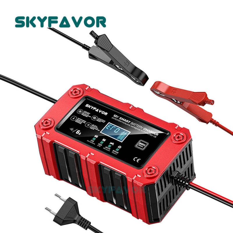 Factory Automatic Car Battery Charger 12V 6A Battery Charger Pulse Repair Lead-Acid Battery Charger Motorcycle Battery Charger