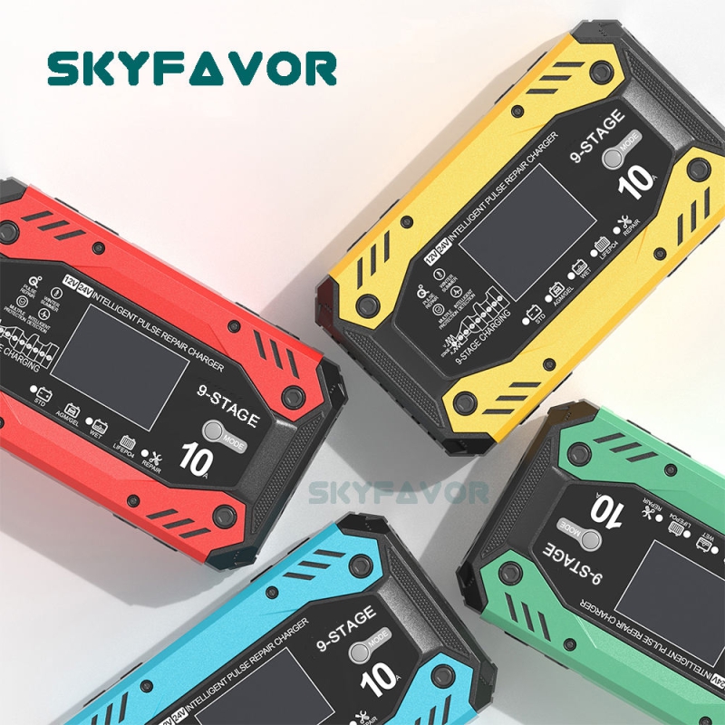 Lead Acid Lifepo4 12volt 50ah Battery Charger 12V 24V 10A Multi-function Universal LFP AGM GEL ARM Pulse Repair Battery Charger