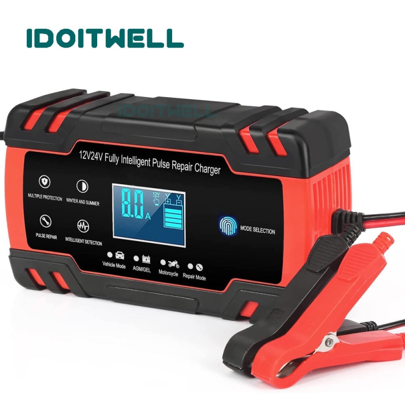 Smart 12V 24V Motorcycle Golf Car Battery Charger Desulfator Lead Acid Battery Charger Maintainer Pulse Repair Battery Charger