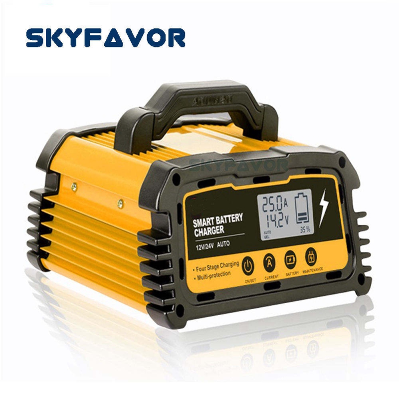 Professional Smart Car Battery Charger 12V 24V 20A 10A Portable Automatic Pulse Repair Battery Charger for Lead Acid Batteries