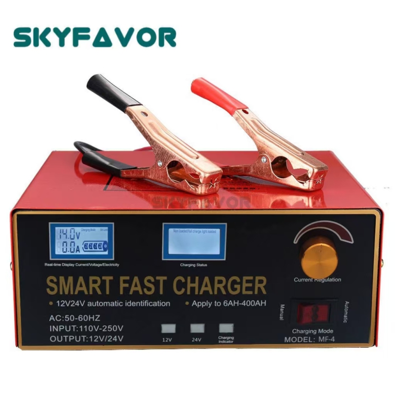 Universal 12V 24V Lead Acid Battery Charger 12V 23A 24V 18A LCD Display Current Adjustable Lead Acid Gel Solar Battery Charger