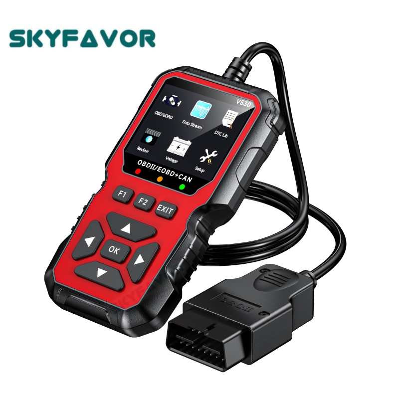 V530 Automotive Diagnostic Tool Full-Featured OBD2 Engine Fault Code Reader Built-in 10 Languages