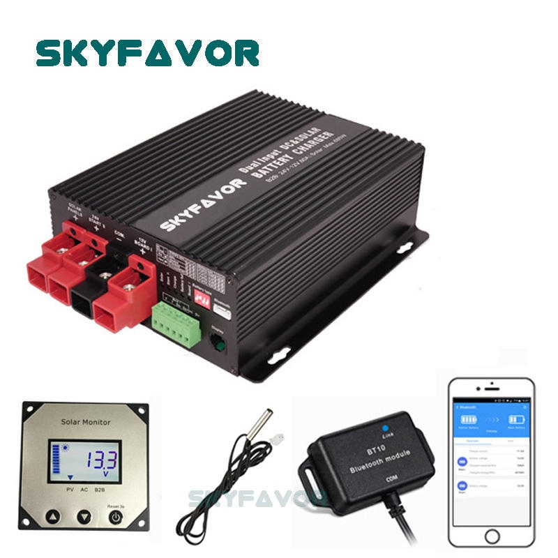 Multi-function 24V 12V DC to DC Charger 24V to 12V 60A B2B MPPT 50A Solar Battery Charger for 4WDs RVs Campers Trailers